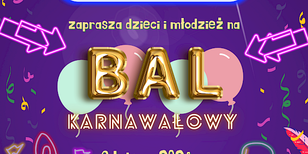 Bal karnawałowy - zaproszenie